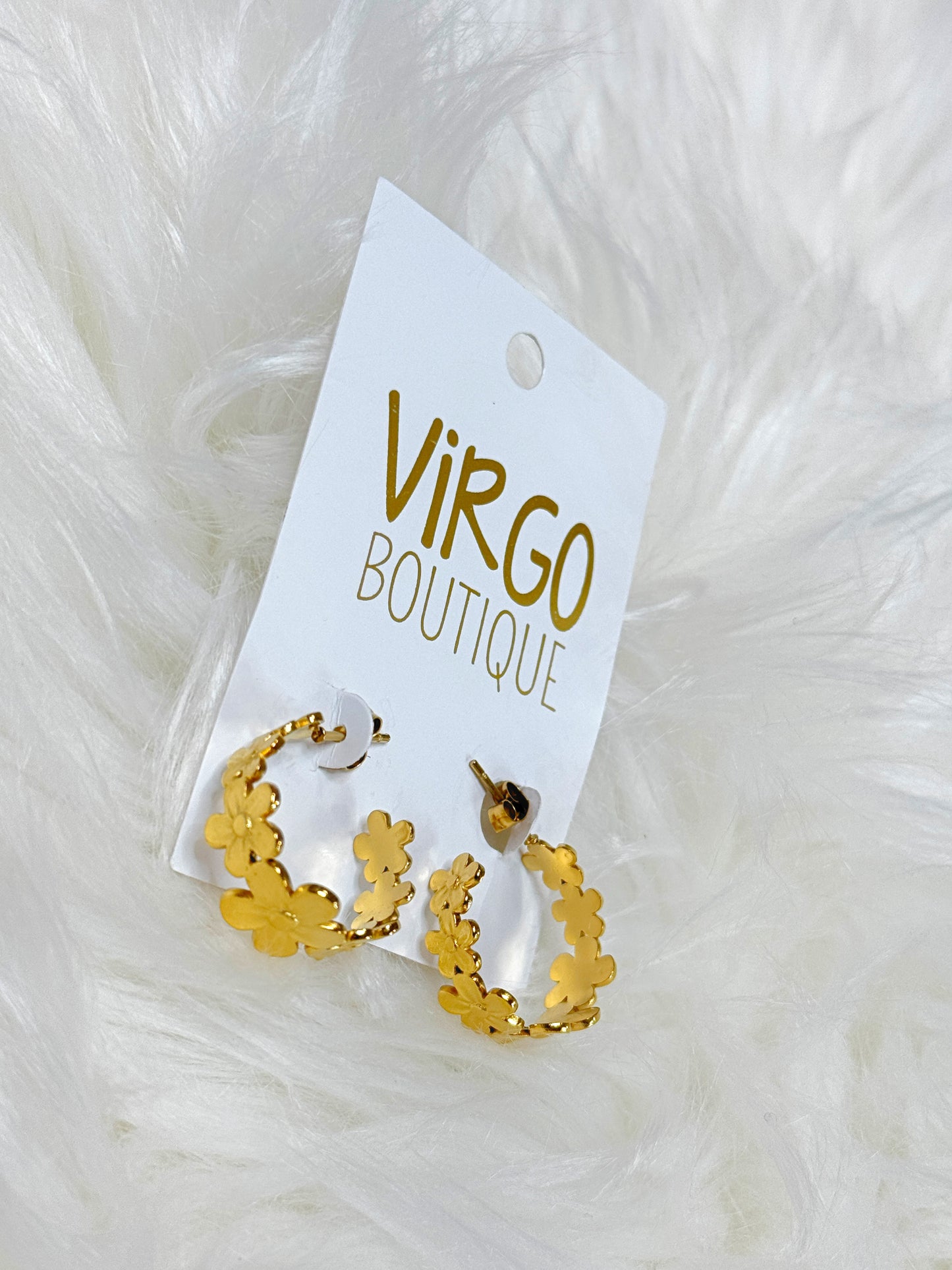 flower earrings, gold earrings, gold flower earrings