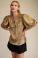 V Neck Puff Sleeve Top