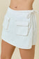 Denim Wrap Skort With Pockets