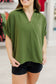 S/S Split Collar Top