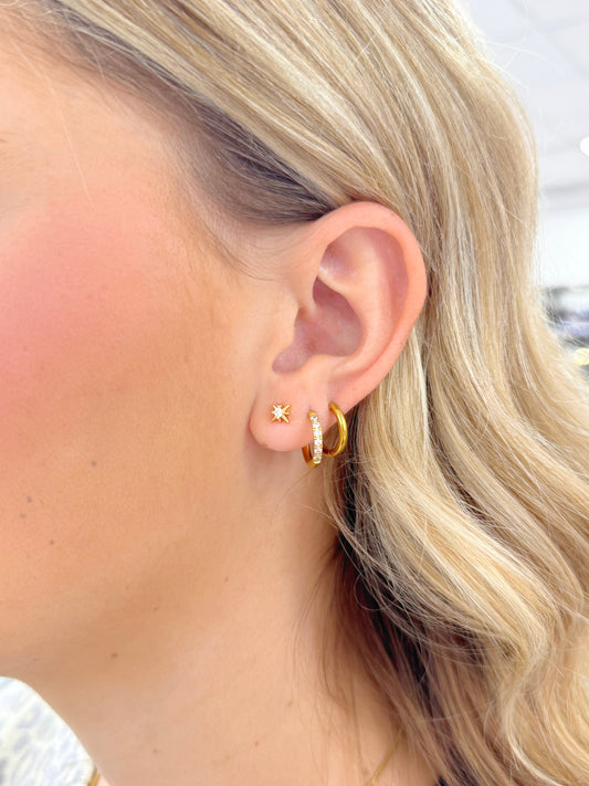 stud earrings, rhinestone stud, rhinestone earrings, gold earrings