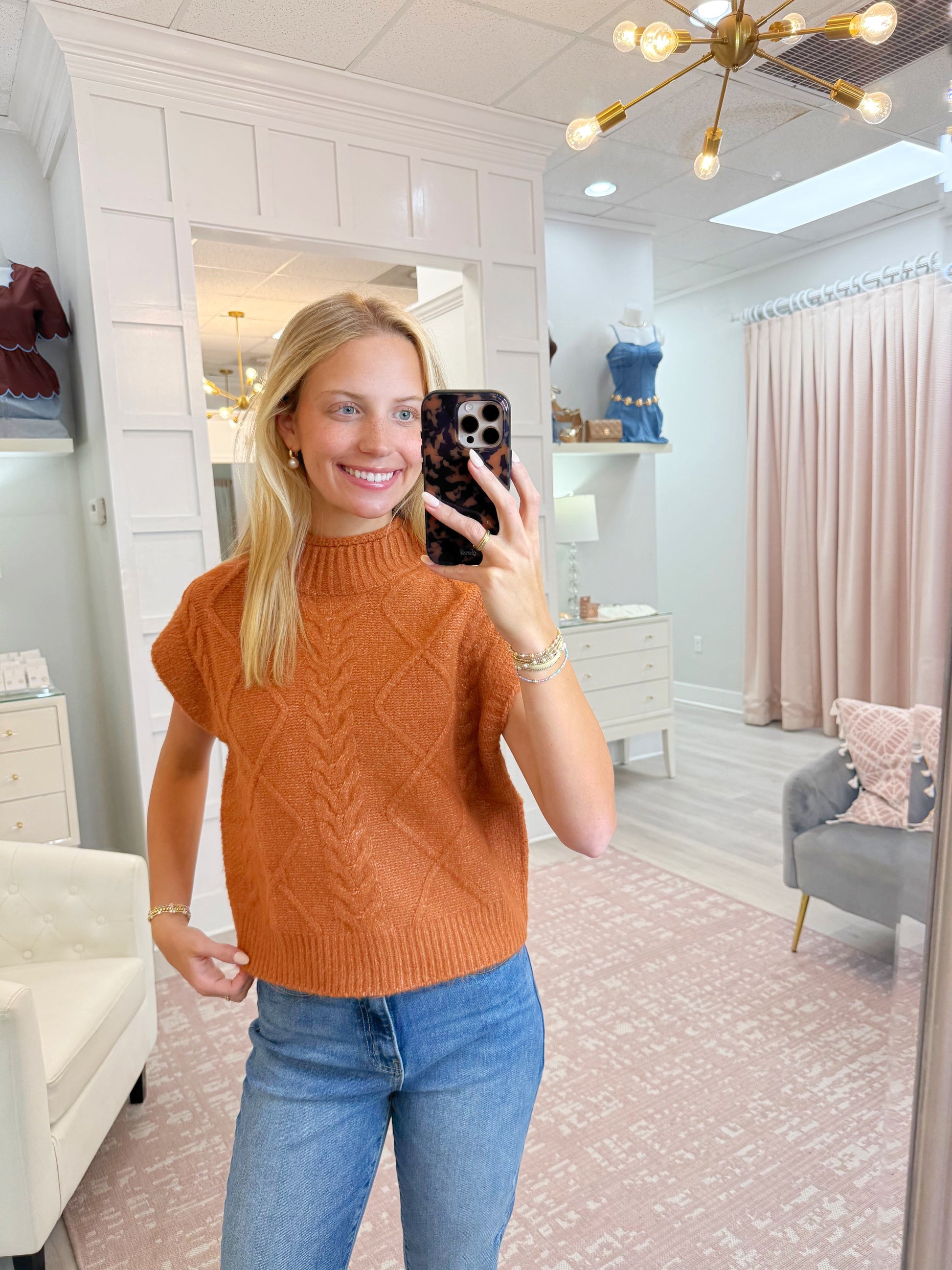 knit sweater, sweater, top, cap sleeve sweater, sleeveless sweater