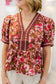 Floral Print Scallop Trim Top