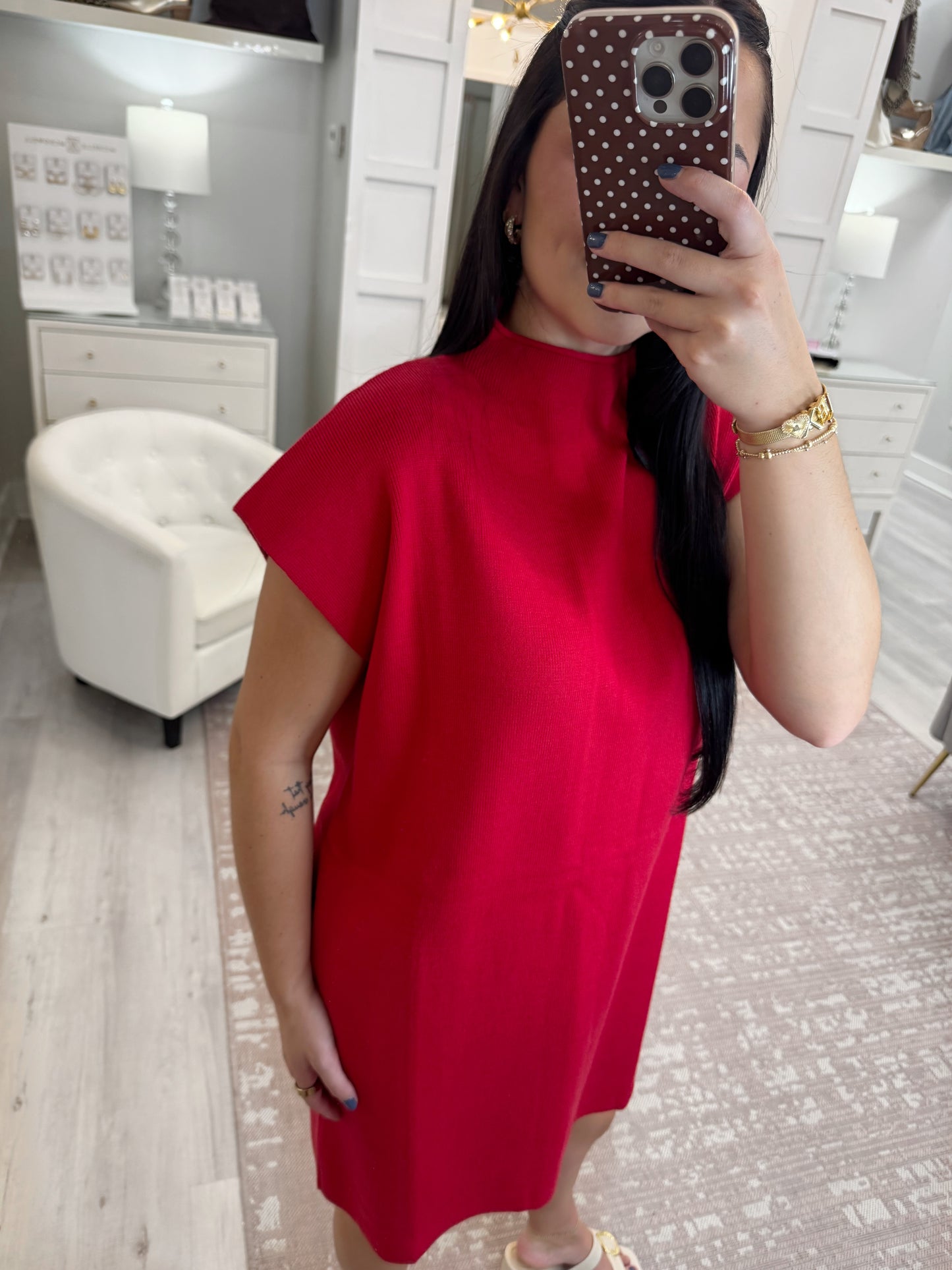 Mock Neck Sweater Dress