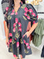 Floral Cuff Band Dress