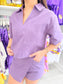 Collared Short Sleeve Top and Skort Set