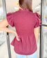 Flutter Sleeve Peplum Top