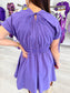 Double V-Neck Drop Shoulder Dress
