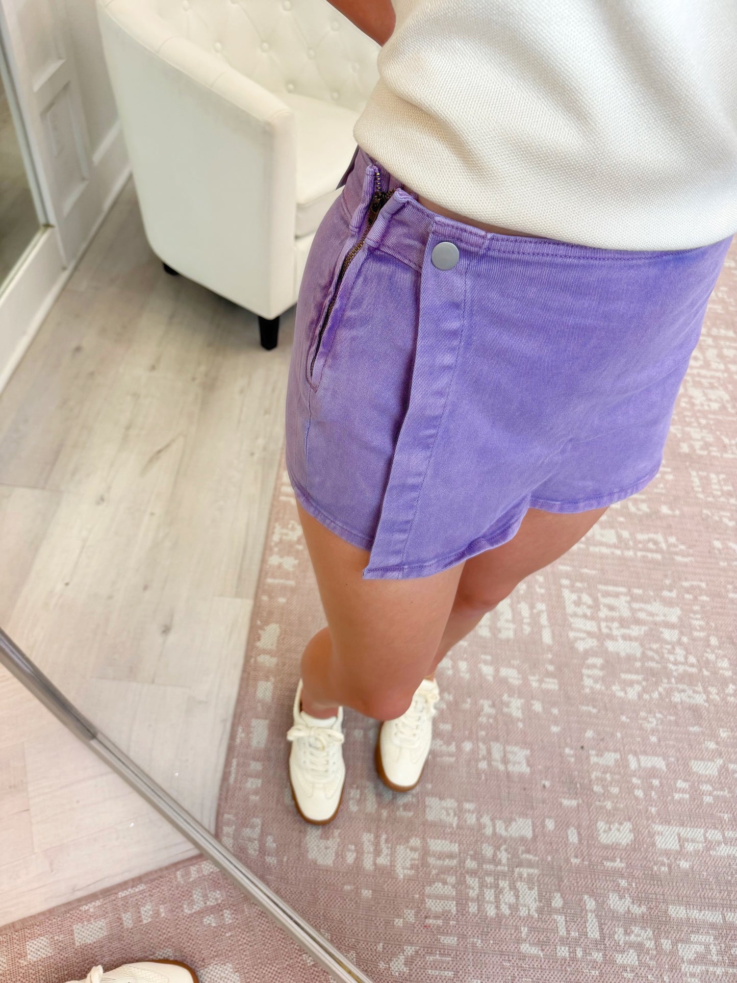 Washed Denim Skort