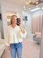 Balloon Sleeve V-Neck Top
