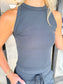Ribbed Top & Flare Pant Set