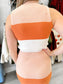 Color Block Top & Skirt Set