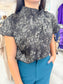 Madarin Collar Short Sleeve Top