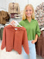 Oversized Sleeve V Neck Knit Top