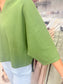 Oversized Sleeve V Neck Knit Top
