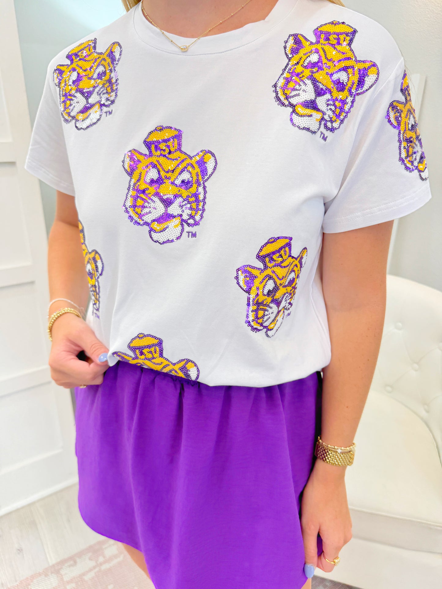 Sequin Vintage Tiger Top