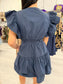 flutter sleeve dress, tiered dress, navy dress, olive dress, mini dress, woman's dress, sleeveless dress, v-neck dress, classy dress, boutique dress, strut and bolt dress