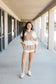 Stripe Half Zip Top & Short Set