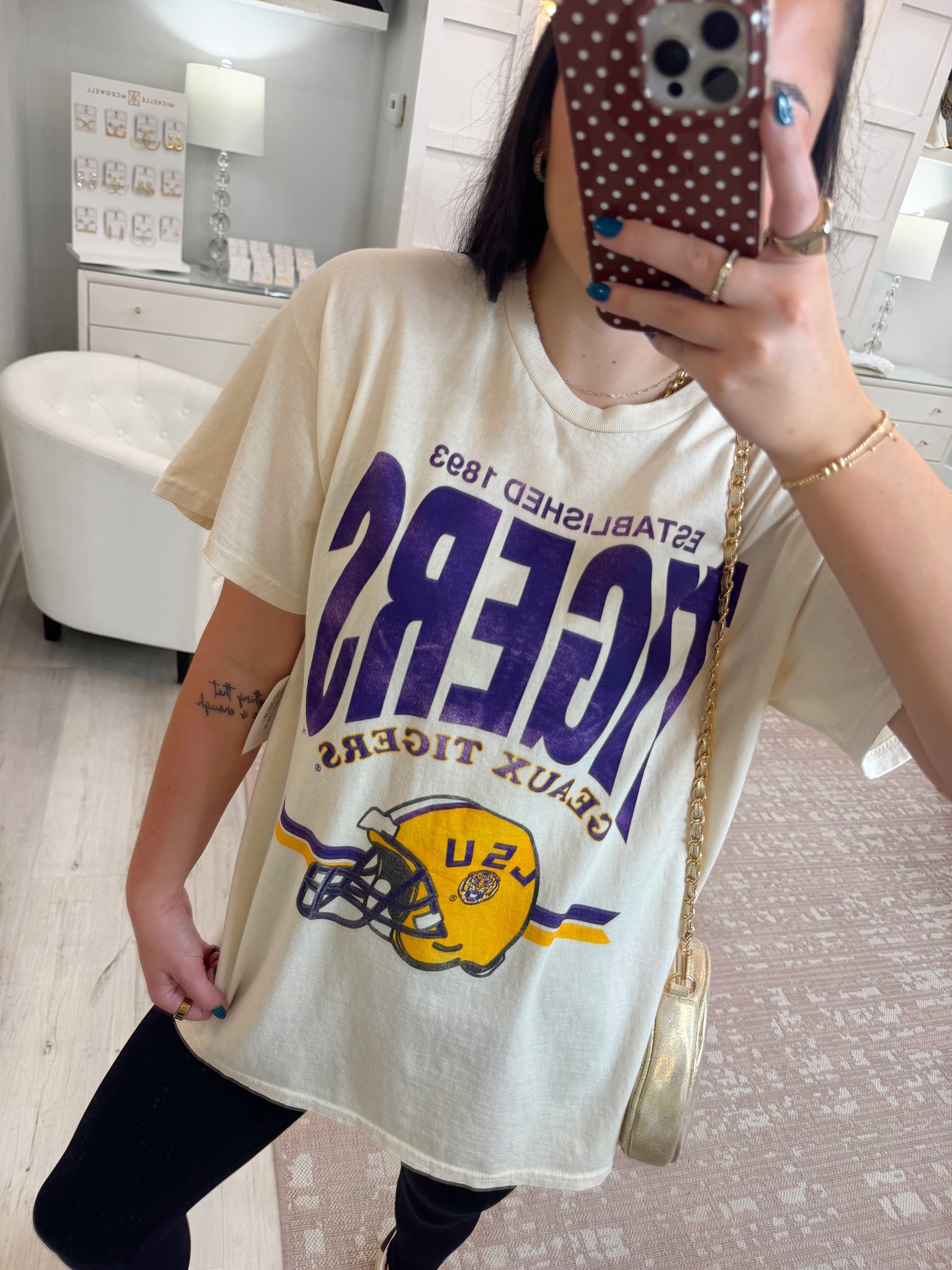 LSU tee, Oversized LSU tee, Game day tee, Tigers tee, Lsu tigers helmet tee, purple and gold tee, womens tee, game day tee, comfy lsu t shirt, Tiger T-shirt, womens t-shirt, tailgating t shirt, tigers tailgate top