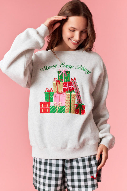 christmas sweatshirt, holiday sweatshirt, trendy sweatshirt, present sweatshirt
