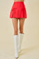 skort, holiday bottoms, pleated skirts, red skirt, red skort