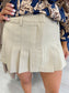 mini skirt, womens skirt, fall skirt, neutral skirt, pleated skirt, women's pleated skirt, must-have mini skirt, boutique skirt
