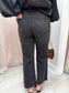 Women's denim, black denim, wide leg denim, high waisted denim, JBD denim, JBD black denim, comfortable denim, raw hem denim, black pants, black work pants, black work denim