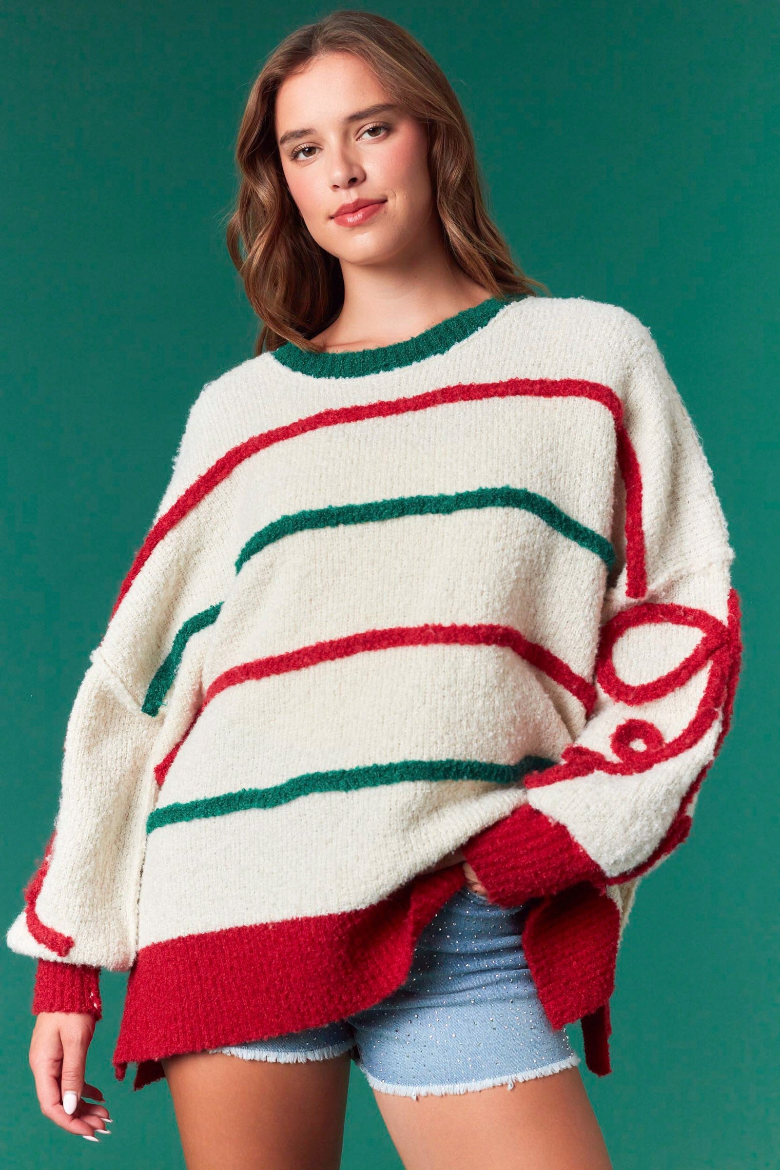 holiday sweater, long sleeve christmas sweater, sweater, trendy sweater