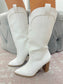 western boots, cowgirl boots, cowboy boots, high cowgirl boots, chunky heel boots, game-day boots