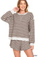 Striped Pullover & Shorts Set